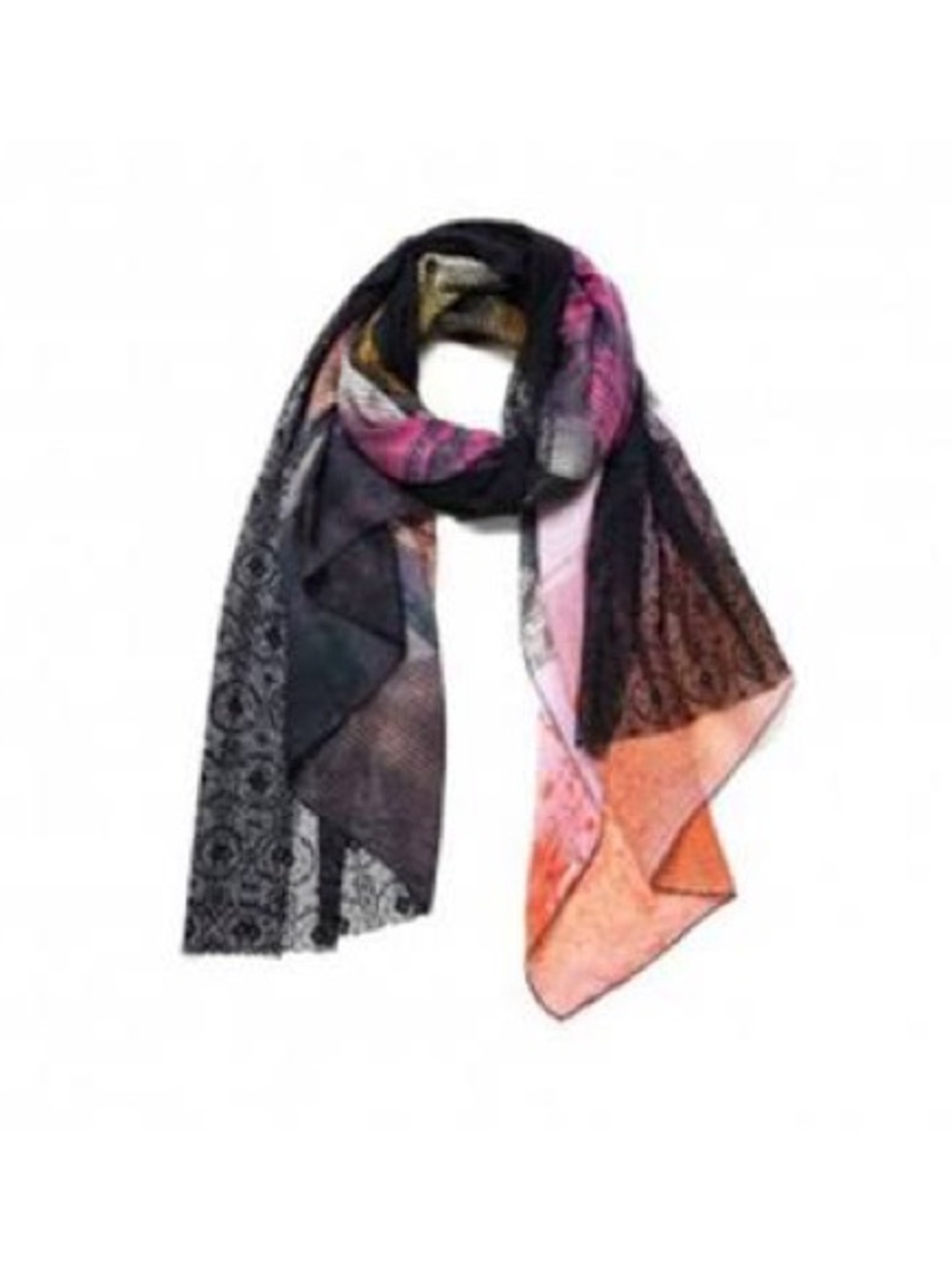 Desigual Multicolor Patterned Lightweight Scarf - NWT Fall 2020